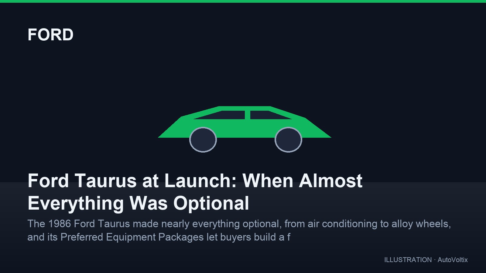 Ford Taurus at Launch: When Almost Everything Was Optional