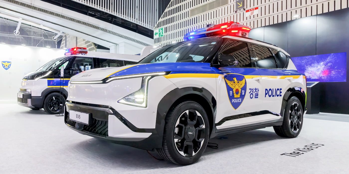 Kia Turns the EV5 SUV and PV5 Van Into Police Cruisers