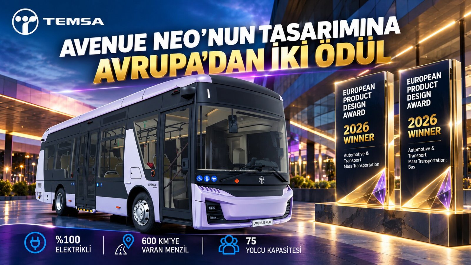 TEMSA Avenue Neo Earns Two European Design Awards
