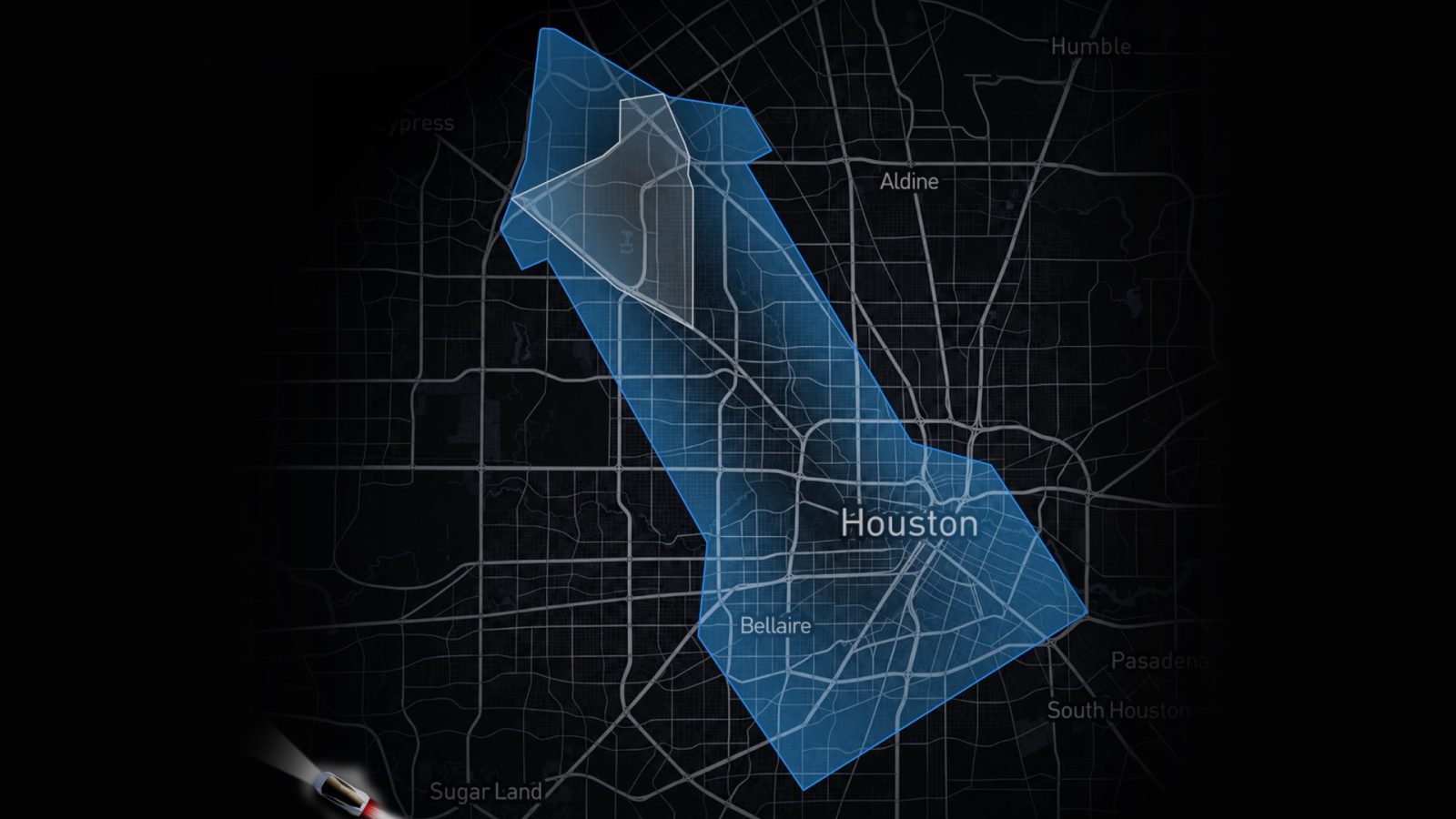 Tesla's Rocket-Shaped Houston Robotaxi Zone Has a Hole in the Middle