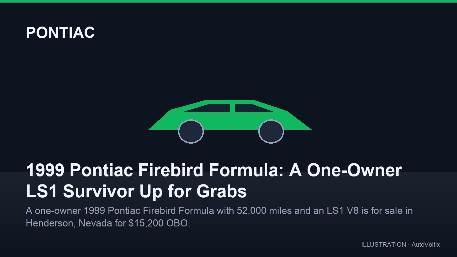 1999 Pontiac Firebird Formula: A One-Owner LS1 Survivor Up for Grabs