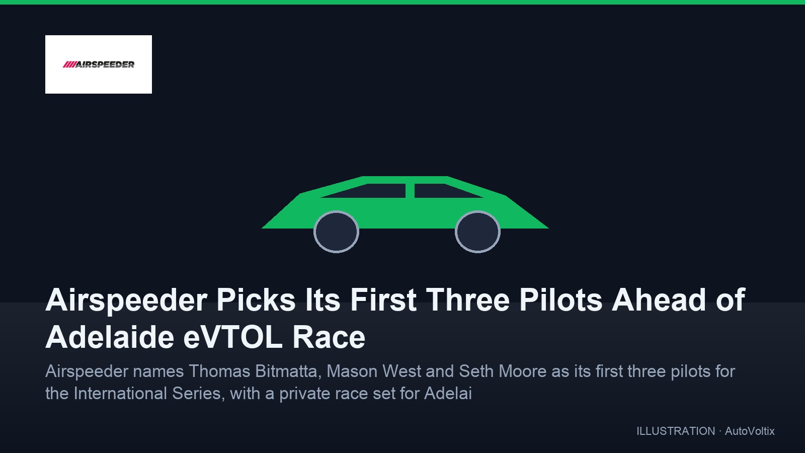 Airspeeder Picks Its First Three Pilots Ahead of Adelaide eVTOL Race